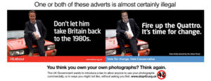 illegal Conservative and Labour copyright-breaking political adverts